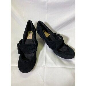 Dr. Scholl’s Black Suede Leather Maryjane Heels, 8 Medium, 3" Heel, Preowned